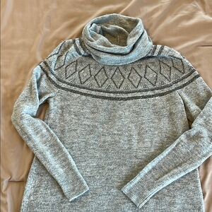 Old Navy Gray Cowl Neck Sweater with Knit Texture